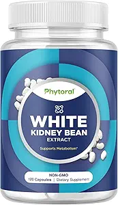 Phytoral White Kidney Bean Extract Carb Blocker - White Kidney Beans συμπλήρωμα για το μεταβολισμό Boost & Ease θερμίδες από Starchy Food - Carb Control Συμπληρώματα - 120 κάψουλες