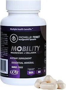 Hareketlilik - Magnezyum + Collagen Supplement with Hyaluronic Acid & Vitamin C | Supports Bones, Commons & Muscles | Gluten-Free & Non-GMO | 60 Capsules for Men & Women