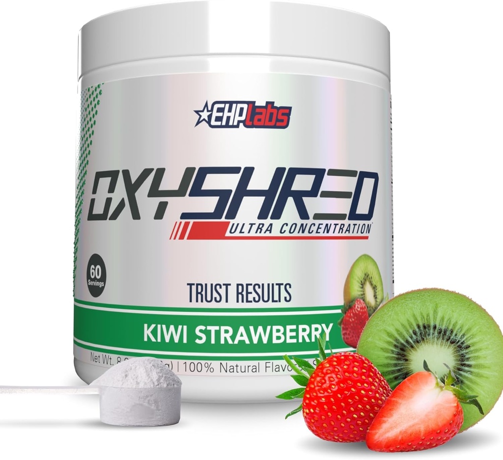 EHP Laboratuvarları OxyShred Pre Workout Toz - L Glutamine & Acetyl L Carnitine, Energy Boost Drink - Kiwi Strawberry, 60 Hizmetler