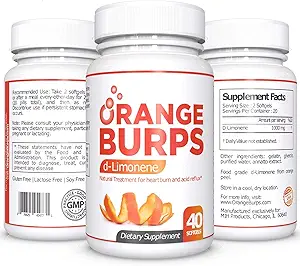 Orange Burps | D-Limonene Supplement - Asit Tespiti (Atacid for Acid Reflux), Kalpburn Yardımı, GERD Yardımı ve Indigestion Relief | Orange Peel Extract in Health and Wellness (1,000 mg, Pack of 3)