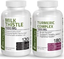 Bronson Turmeric Curcumin με την κοινή υποστήριξη υψηλής ισχύος BioPerine + γαϊδουράγκαθο γάλακτος 1000mg Silymarin Marianum & ρίζα δαντελίων