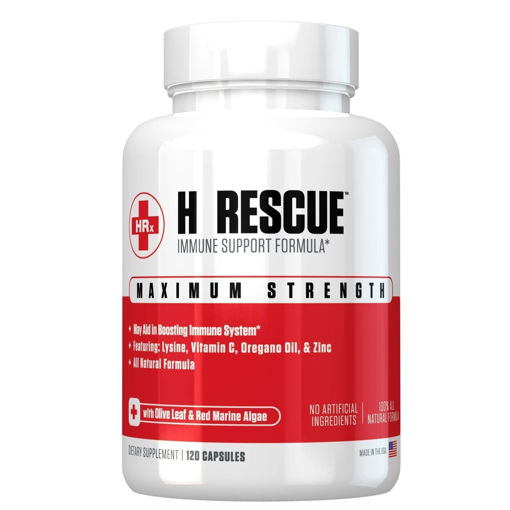 Re+Gen Beslenme H Recovery Immune Support Supplement for Yetişkinler, Capsules with çinko, C vitamini, L lysine Platinum Acid & Oregano Oil for Immunity Health in Men & Women, 120 Capsules