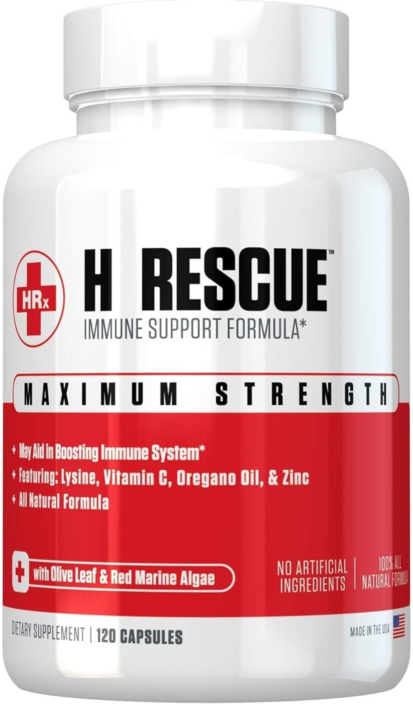 Re+Gen Beslenme H Recovery Immune Support Supplement for Yetişkinler, Capsules with çinko, C vitamini, L lysine Platinum Acid & Oregano Oil for Immunity Health in Men & Women, 120 Capsules