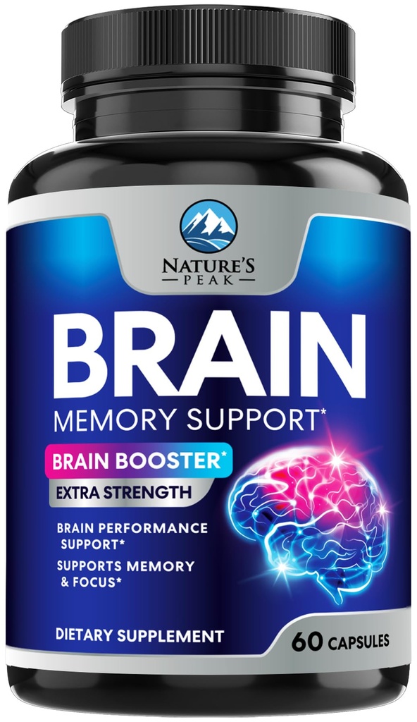 Beyin Memory Supplement - Concentration için 3X Güçlü Nootropics, Clarity & Focus Support - Beth Health Cognitive Vitamins with Bacopa, Phosphatidylserine & DMAE, Beyin Takls, 60 Capsules