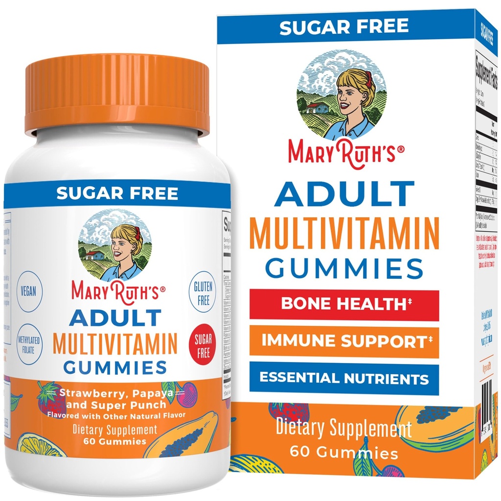 MaryRuth Organics Multivitamin for Women and Men | Sugar Free | Adult Multimineral Gummy with Vitamin C | D and E | B Vitamins | Biotin | çinko | Vegan | Non-GMO | Gluten Free | 60 Count