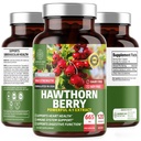 N1N Premium Hawthorn Berry Capsules [Max Strength, 2660 mg] All Natural Hawthorn Extract Supplement to Support Immunity, 120 Caps