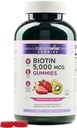 NatureWise Biotin Gummies - Sağlıklı Saçlar, Cilt ve Güçlü Çiçeği Destekler - B7 5000 Telefon - Doğal Güzellik - Strawberry-Kiwi Flavor - Vegan, Non-GMO, Gluten Free - 180 Kont[90 Day Supply]