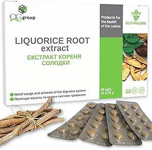 QG grubu Pure Licorice Root Extract (80 Tablet - 200 mg Her) Digestive ve Immune Health Support için Diyetsel Supplement. Erkekler ve Kadınlar için Liquorice Root Supplement