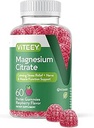 VITEEY Μαγνήσιο Gummies για ενήλικες - 66mg μαγνήσιο Citrate Gummy για την ηρεμία, τον ύπνο, τα νεύρα και τη λειτουργία των μυών Υποστήριξη - χορτοφαγικά, χωρίς γλουτένη - 60 Count