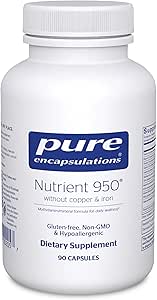 Pure Encapsulations Nutrient 950 Without Copper & Iron | Hipoallergenic Multi-Vitamin/Mineral Formula for Optimal Health | 90 Capsules