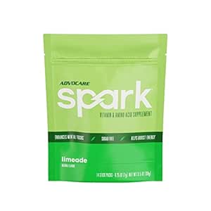 AdvoCare Spark - Enerji İçgörü - Vitamin & Amino Asit Supplement - Energy & Focus* - Portatif Immune Support* - Sugar-Free - Limeade, 14 Stick Packs (3.5 oz)