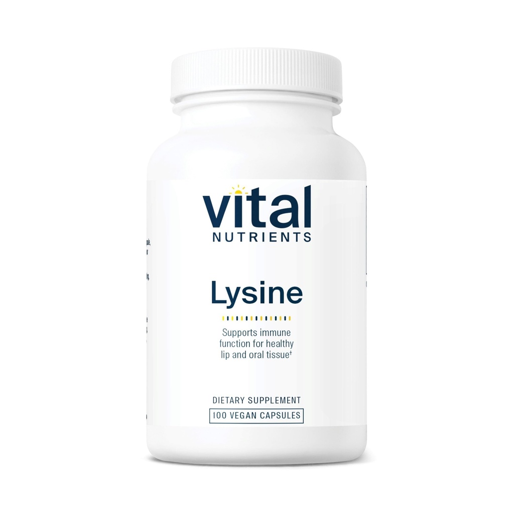Vital Nutrients Lysine | Lysine Supplement Supports Health Lip and Oral Tound | Immune Support Supplement Promosyonlar, Süt, Soy Free | Non-GMO | 100 Capsules