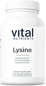 Vital Nutrients Lysine | Lysine Supplement Supports Healthy Lip and Oral Tissue | Immune Support Supplement Promotes Calcium Absorption | Gluten, Dairy, Soy Free | Non-GMO | 100 Capsules