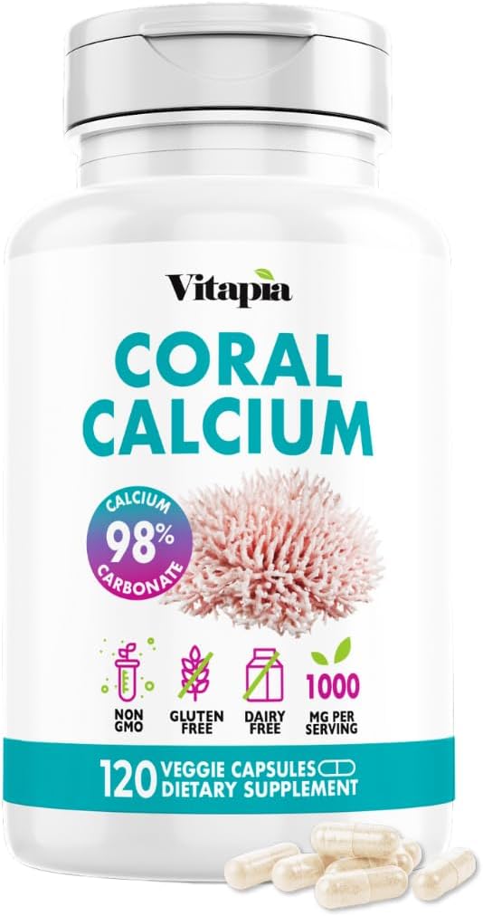 Vitapia Coraluba Toz 1000 mg Capsules for General Health, Bone Health, PH Level Balance, Trace Minerals Desteği - 120 Veggie Capsules - Non-GMO & Gluten-Free Supplement Supplement Capsules