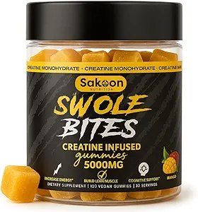 Creatine Gummies 5000mg – Vegan - Μυϊκός Οικοδόμος – Δύναμη & Ενεργειακή Υποστήριξη – 120 Count – Mango Flavor – Creatine Monohydrate Συμπλήρωμα για άνδρες & γυναίκες