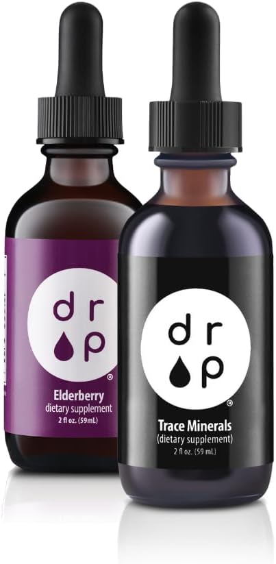 Drop Supplements Organik Trace Mineralleri Elektrolyte Drops ve Organik Yaşlı 2 oz Liquid Drops