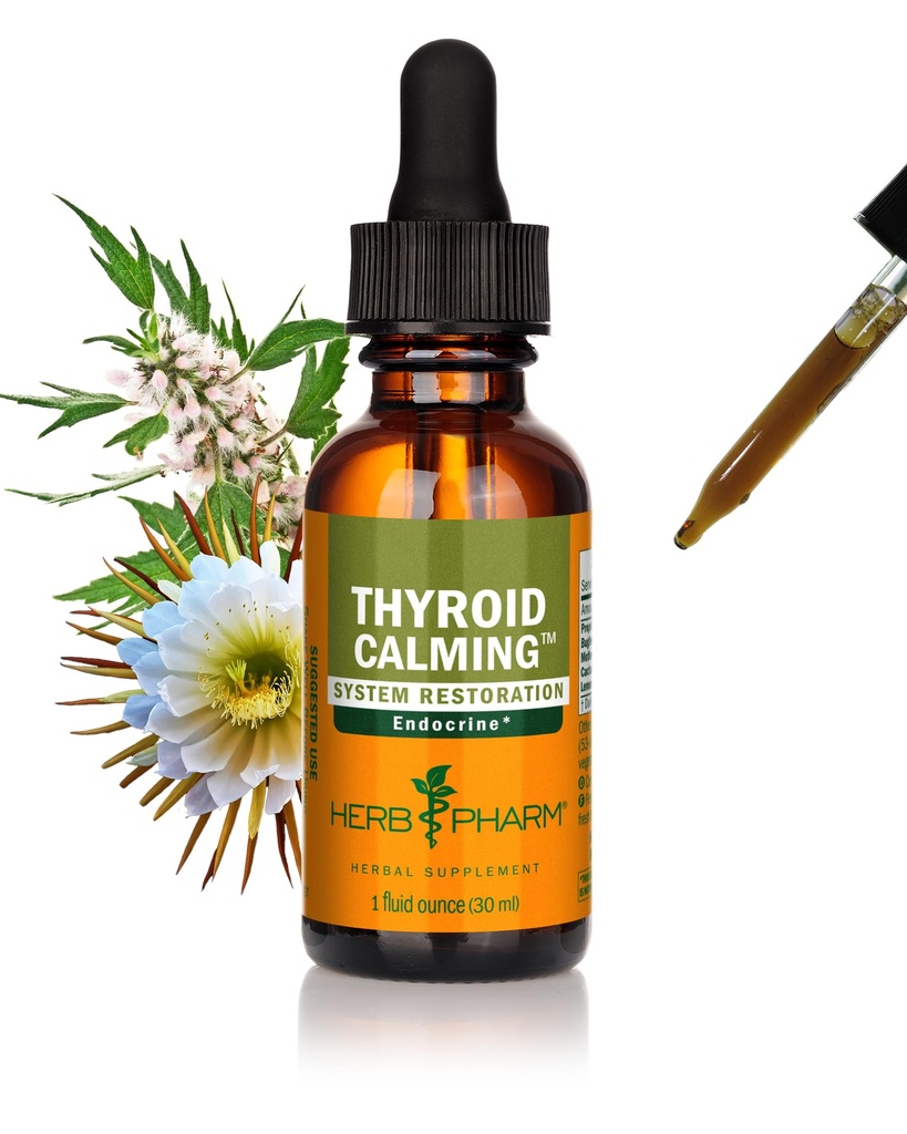 Herb Pharm Thyroid Calming Liquid Herbal Formula for ενδοκρινικό σύστημα υποστήριξης - 1 ουγγιά