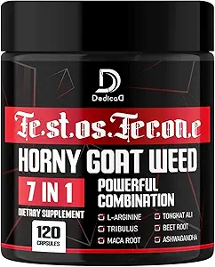 7 in-1 Ultra Test Desteği Tribulus Terrestris Horny Goat Weed L-Arginine Maca Root Tongkat Ali Beet Root - Energy Workout Muscle Strength Support 120 Capsules