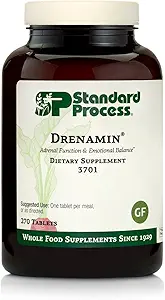 Standard Process Drenamin - Adrenal Function Supplement for Healthy Stress Response - Supports Healthy Energy Production & Metabolism - Gluten-Free, Non-Dairy & Non-Soy - 270 Tablets (270 Servings)