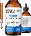 Vahşi & Organik Alkol Detox Drops - Liver & Kidney Süt Butle, Chanca Piedra Stone Breaker - Liver Cleanse Detox için Anti Alkol Kompleksi - Vegan, No Sugar &mixs - 4 fl oz