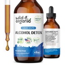Wild & Organic Alcohol Detox Drops - Καθαρίστε το συκώτι και το νεφρό με το γάλα Thistle, Chanca Piedra Stone Breaker - Anti Alcohol Complex για τον καθαρισμό του ήπατος Detox - Vegan, χωρίς ζάχαρη & Πρόσθετα - 4 fl oz