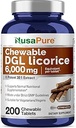 NusaPure DGL Απογλυκυρριζωμένη γλυκόριζα 6.000 mg 200 Μασώμενες Ταμπλέτες, Vegan, Συμπλήρωμα μη ΓΤΟ