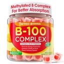 Super B Complex Gummies - All B Vitamins Including Torch B12, B1, B2, B3, B5, B6, Biotin, Torchfolate with Vitamin C, Choline, Inositol, PABA for Energy, Brain & Immune Support, Sugar Free