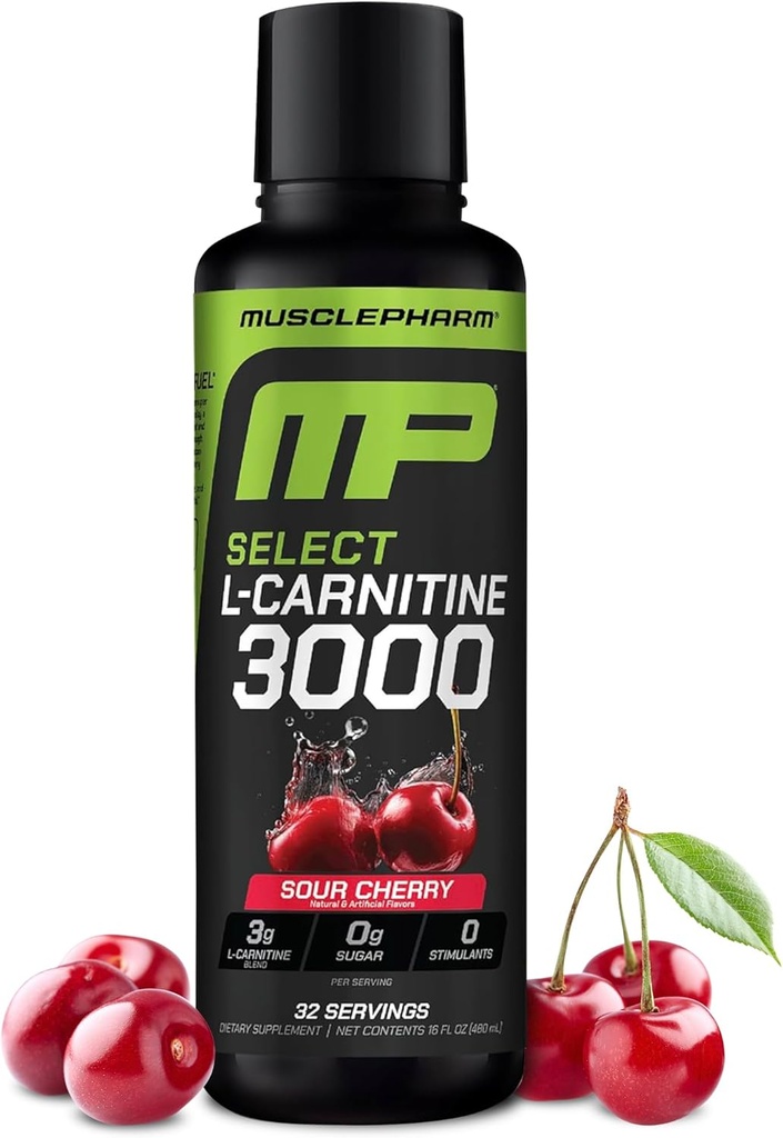 Μυϊκό Pharm L-Καρνιτίνη 3000, Το Ultimate Liquid L Carnitine συμπλήρωμα για υψηλή απόδοση, υποστηρίζει Μεταβολισμός, ενυδάτωση & ενέργεια, Zero Ζάχαρη, Χαμηλές θερμίδες, Ξινή γεύση κεράσι, 32 εξυπηρετούν