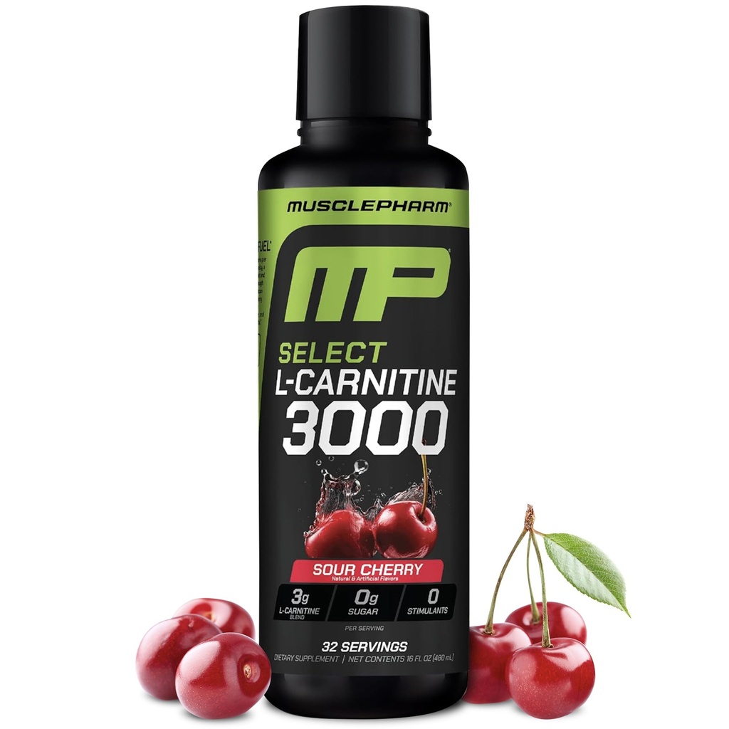 Kas Pharm L-Carnitine 3000, Ultimate Liquid L Carnitine Supplement for High-Performance, Supports Metabolism, Hydration & Energy, Zero Sugar, Low Calories, Sour Cherry Flavor, 32 Hizmetler