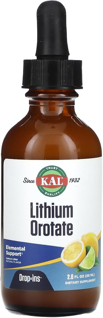 Lityum Orotate Drops, Limon Lime, 2 fl oz (59 ml), KAL