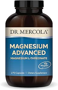 Dr. Mercola Magnezyum Advanced – Supports Bone, Joint & Brain Health - Contributes to More Restful Sleep - Non-GMO, Gluten-Free & Soy-Free - 270 Capsules (90 hizmet)