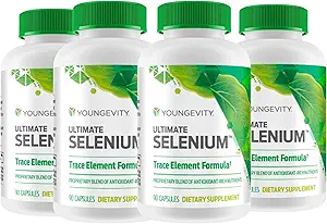 Youngevity Ultimate Selenium + Cophas - Essential Mineral Supplement for Immune Support, Antioxy Defense, Thyroid Function, and Cellular Health (I-selenomethionine) - (90 Capsules)