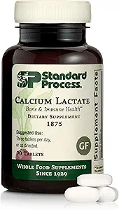 Standart Processuba Lactate - Bone Mechanic & Immune Health Support - Aids Blood Clotting & Normal Hücre Fonksiyonu - Vegan, Gluten-Free, Non-Dairy, Non-Soy & Non-Grate - 90 Tabletler (30 hizmet)