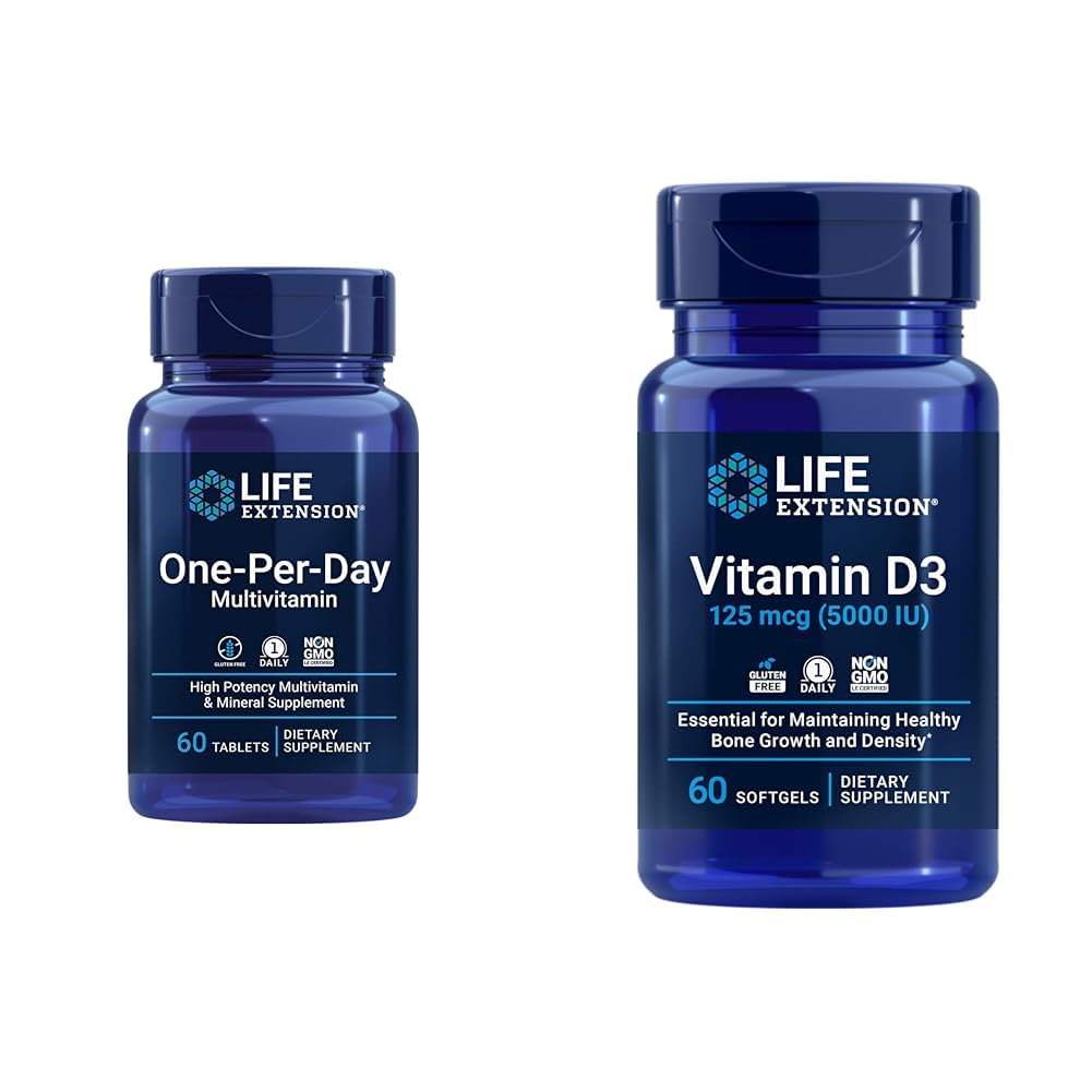 Life Extension One-Per-Day Multivitamin - 25 Vitamini, Minerals & Plant Extracts & Vitamin D3 125 mcg (5000 IU), Bone Health, Brain Performance, Immune System Support