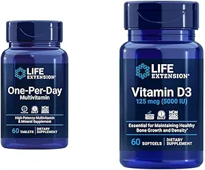 Life Extension One-Per-Day Multivitamin – Packed with Over 25 Vitamins, Minerals & Plant Extracts & Vitamin D3 125 mcg (5000 IU), Bone Health, Brain Performance, Immune System Support