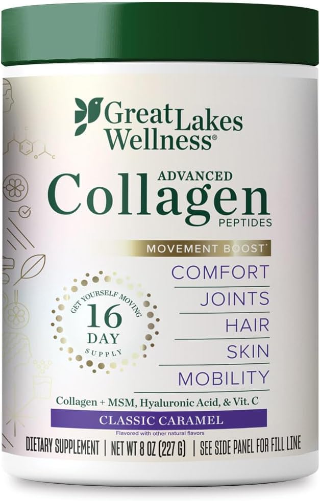 Büyük Lakes Wellness Hareketi MSM, Hyaluronic Acid, Vitamin C - Ortak Hareketlilik ve Comfort - Caramel Flavored - Non-GMO, Keto, Kosher - 8 ozz