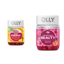 OLLY Extra Strength Daily Energy Gummy, Caffeine Free, 1000mcg B12, CoQ10, Cut Berry & Undeniable Beauty Gummy, for Hair, Skin, Nails, Biotin, C, Keratin, Chewable Supplement C, Keratin, Chewable Supplement