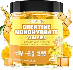 2 Pack Tinatine Monohidrat Gummies 5000 mg for Men & Women, 120 CT Chewable Kre Support, Muscle Support, 5.6g of Tinatine Monohidrat