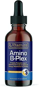 Rx Vitamins Amino B Plex Cat & Dog Supplement - Vitamin B Complex Liquid Plus Amino Acids for Dogs & Cats - Appetite Booster and Weight Gainer Cat & Dog Vitamins - 4 oz