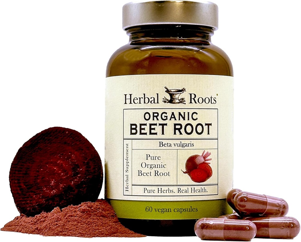 Herbal Roots Organik Arıt Köklü Toz Kapsülleri - hizmet başına 1.500 mg - sertifikalı USDA Organik - Non-GMO - 60 Kont Vegan Capsules