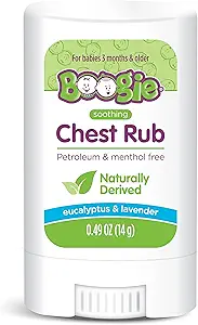 Boogie Chest Rub Stick for Soothing Relief, Petroleum-Free, USDA Organic, Naturally Derived, Soothing Eucalyptus and Lavender, 0.49 oz (Pack of 1)