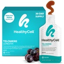 HealthyCell Telomere Length Supplement - Αντιγήρανση Telomere Μήκος Συμπληρώματα με Φυτοθρεπτικά συστατικά & Βιταμίνες για Κυτταρική Υγεία - AC-11, Astragalus & Resveratrol - 30 Gel Packs, Grape Γεύσεις