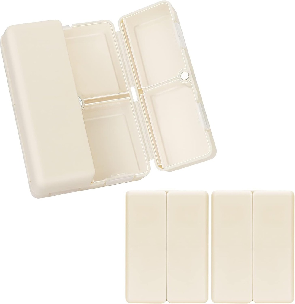 FYY Daily Pill Organizer,2 Adet 7 Karşılaştırma Portreatif Pill Case Travel Pill Organizer, [Folding Design] Pill Box for Purse Pocket to Hold Vitamins,Cod Liver Oil,Supplements and Drug-Whiter