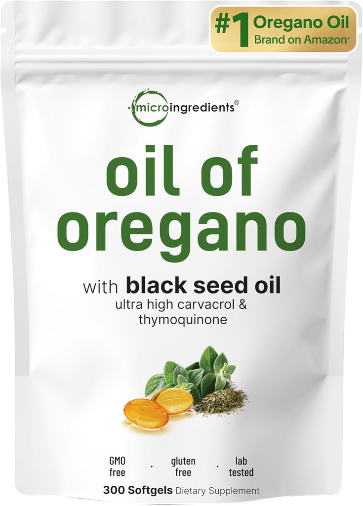 Micro Ingredients Oil of Oregano Softgels, 300 Count 