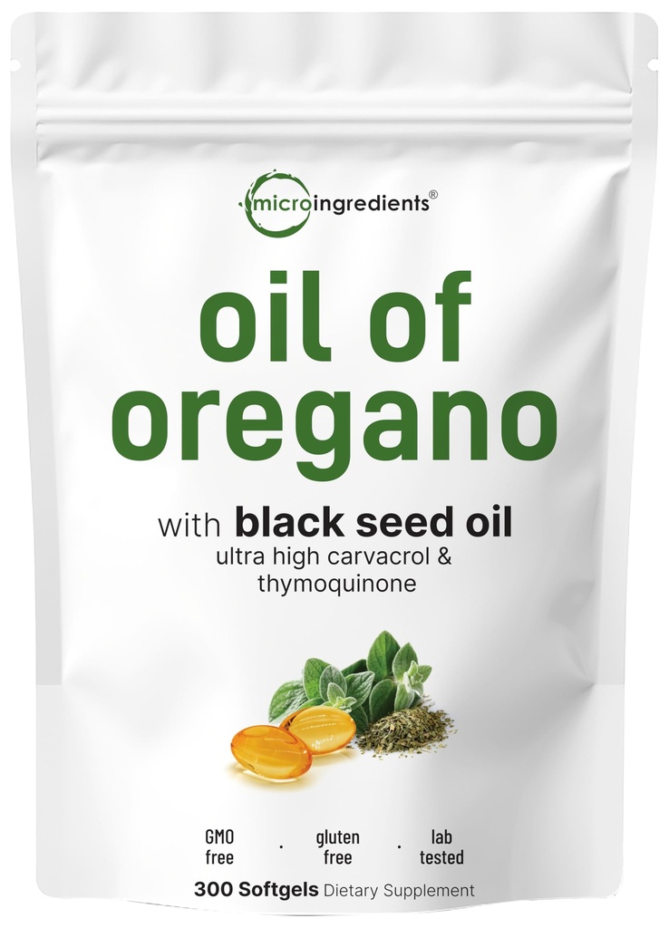 Oregano Softgels Petrol, 300 Kont | 2 in 1 Formulated with Black Seed Oil, 4X Strength Carvacrol & Thymoquinone | Plant Based, Non-GMO, & Immune Support