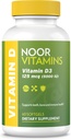 Noor Vitamins Halal Vitamin D, Halal Vitamin D3, 5000 IU Softgels, Supports Bone, Immune & Heart Health, Safflower Oil'dan Max'e Abpole, Non-GMO, Gluten Free & Halal (60 Kont) ...