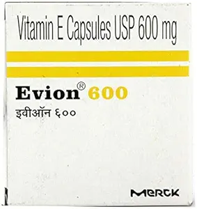 50 Evion 600 mg Capsules Vitamin E for Glowing Face,Strong Saç,Acne,Nails, Glowing Skin 400 mg,Control Hair Lostes