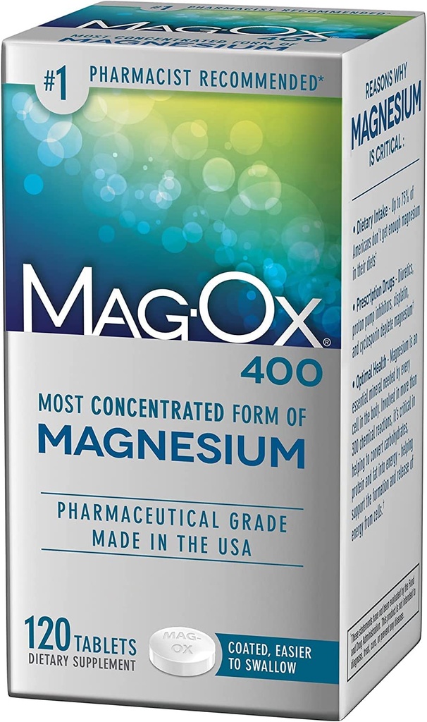 Mag- Ox 400 Συμπλήρωμα μαγνησίου - 120 δισκία, Συσκευασία των 4