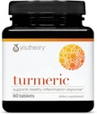 Youtheory Turmeric - 450 mg - Black Pepper & Olive Leaf - Ortak ve Beyin Sağlığı * - Contains Bioenhancers, Curcuminoids & Herbal Türleri - 60 Tablet (20-Day Supply)