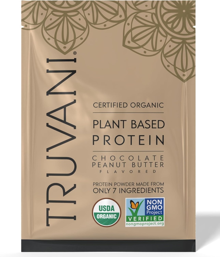 Truvani Vegan Pea Protein Toz | Chocolate Peanut Butter | 20g Organik Bitki Temel Protein | 1 Hizmet | Keto | Gluten & Dairy Free | Low Carb | No Ek Olmayan Şeker